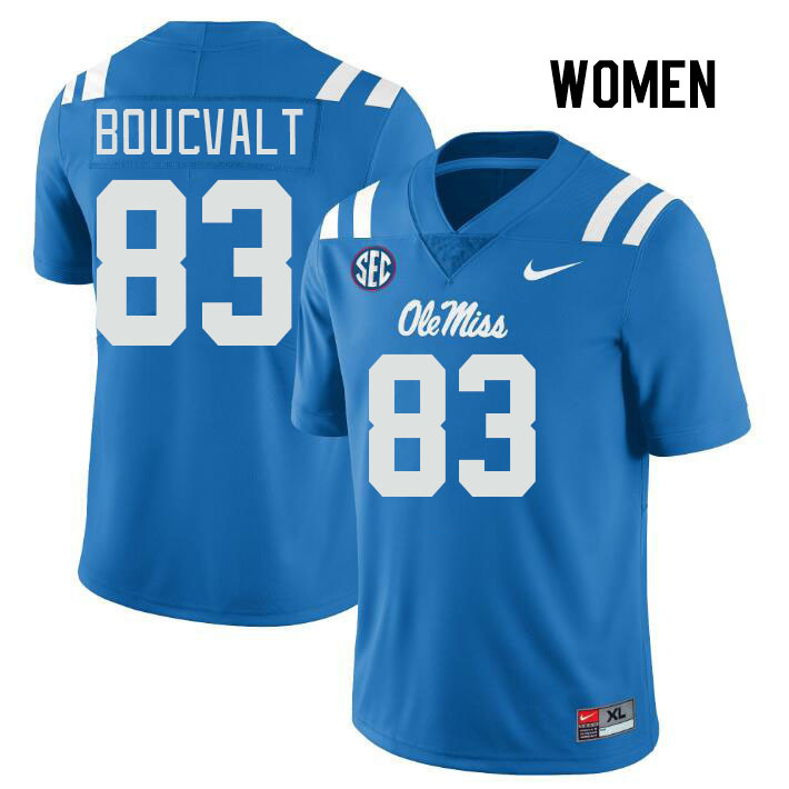 Women #83 Lex Boucvalt Ole Miss Rebels College Football Jerseys Stitched Sale-Power Blue - Click Image to Close